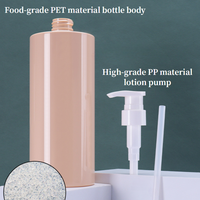 Nueva llegada: Botella cilíndrica de plástico de 1000 ml de la marca MANCHU, material PET de grado alimenticio, con tapa de bomba de loción de PP y serigrafía.