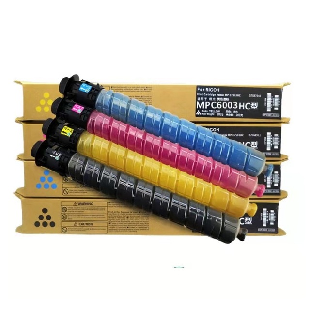 High Quality HUBA Powder Printer Consumable Compatible Ricoh MP C6003 C5503 C4503 C4504 C5504 C6004 Toner Cartridges 5% Coverage
