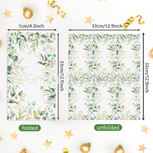 Sage Green Rectangular Tissues Digital Printing Environment Friendly <b>Birthday</b> Party <b>Table</b> Decorations - Product Image 3
