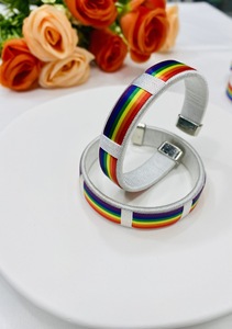 LGBTQ gelang kebanggaan gelang pelangi gelang terbuka manset untuk anak perempuan laki-laki Wanita Pria Lesbian <span class=keywords><strong>Gay</strong></span> panseksual Gelang persahabatan - Product Image 3