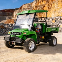 UTV électrique 4x4 pour ferme avec benne hydraulique, véhicule utilitaire tout-terrain robuste pour ranch et verger modernes