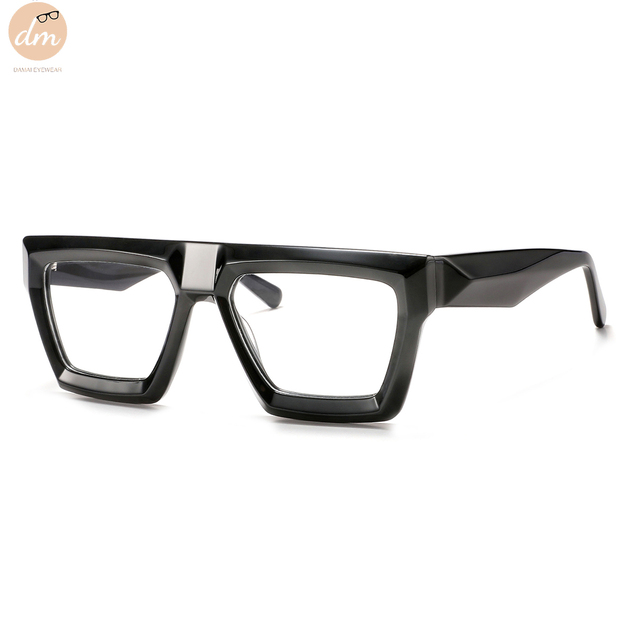 Damai Brand Handmade Acetate 3D Solid Square Optical Glasses Frame Custom Logo Designer Oversized 3D Square Eyeglasses