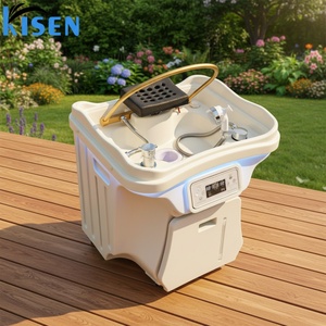 Kisen Advanced Portable Shampoo Basin Hair Wash Machine With Zen Flow Water Ring and <b>LED</b> Light for Salon Hospital and Home Use - Product Image 1