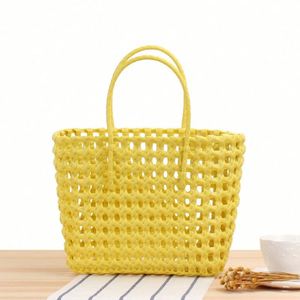 Bolsos de Mano de PVC Tejido para Mujer, Coloridos, Impermeables, para la Playa, Compras, Verano - Product Image 2