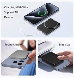 Banque d'alimentation sans fil magnétique pour carte de crédit 5000mAh Chargeur portable Nouveau Chargeur rapide mince en métal Magsaferred pour <span class=keywords><strong>iPhone</strong></span> - Product Image 6