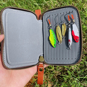Sac de rangement portable étanche en cuir PU pour leurres de pêche, avec fermeture éclair, pour le camping et la pêche - Vente en gros usine OEM ODM - Product Image 2