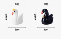 Décoration de mariage élégante, cygnes miniatures 3D peints à la main, esthétique minimaliste moderne et romantique, mini animaux en résine, décoration d'intérieur