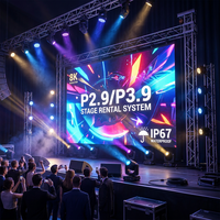 Écran LED et affichage 4mx3m P2.9 P3.9 IP67 étanche à raccordement sans soudure pour location de scène et concert, système complet