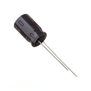 Condensateur canal fabricant CAP ALUM 220UF 20% 50V RADIAL TH à travers trou 220 uF UPB1H221MPD1TD - Product Image 1