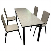 Ensemble de table et 4 chaises pour cantine scolaire, idéal pour les projets de cafétéria et de restauration