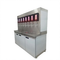 Distributeur de boissons en acier inoxydable de qualité alimentaire, personnalisé en usine, avec huit robinets, pour les magasins de bubble tea, les cafés et les restaurants