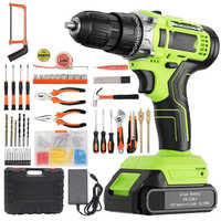 Ensemble de mini-perceuse sans fil 220-240V, moteur sans balais, vitesse variable, mandrin réversible en acier inoxydable, batterie 2.0AH, personnalisable OEM