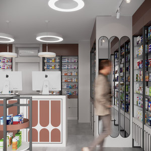 Conception de <span class=keywords><strong>Pharmacie</strong></span> Moderne : Fabrication <span class=keywords><strong>Professionnelle</strong></span> d'Étagères de Présentation en MDF pour Pharmacies - Product Image 2