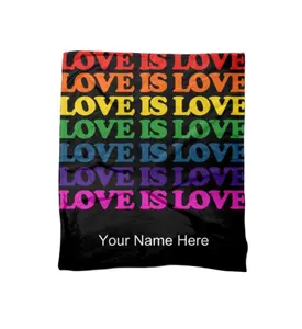 Individuelle personalisierte Stolz-Regenbogen-Flagge Überwurf-Dekette Liebe ist Liebe Decken individualisierbarer Name