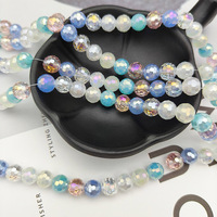 Perles de cristal YWJC, 50 pièces par brin, perles de verre rondes pour la fabrication de bracelets, perles de cristal facettées de 8 mm