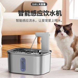Fontaine à eau pour animaux de compagnie Puriflo en acier inoxydable, rectangulaire, 980g, filtre à circulation automatique pour chiens et chats - Product Image 3