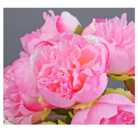 Bouquet de pivoines artificielles en soie de 32 cm, fausses fleurs de pivoine en gros pour la décoration de mariage, de fête, de maison et de vase de table