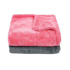 <b>Microfiber</b> Car Cleaning <b>Towel</b> 50x60cm 500gsm High Twist Solid Color Pink Rectangle For Auto Detailing - Product Image 4