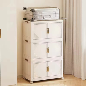 Bền Có Thể Gập Lại Cửa Snack Đồ Chơi Quần Áo Hộp Lưu Trữ Nhựa Gấp Tủ Cho Bộ Đồ Giường Quần Áo Đứng Loại - Product Image 6