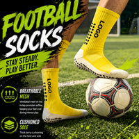 Chaussettes de football en coton personnalisées antidérapantes unisexes, chaussettes de sport antidérapantes, chaussettes de football à séchage rapide pour hommes et femmes