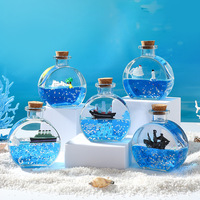 Glowing Castle Liquid Oil Sand Art Pen Holder Glittery Drip Oil Decor pour le bureau, l'étude et le bureau