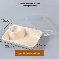Boîte repas rectangulaire à trois compartiments de 1100 ml avec couvercle en plastique, idéale pour l'emballage de plats à emporter professionnels et la restauration rapide – Vente directe usine