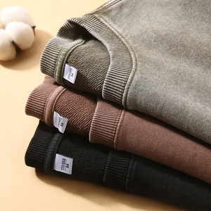 H5593 Fabricant de vêtements pour hommes, vente en gros, sweats-shirts personnalisés 350 g/m² 100 % coton, effet vintage, pour femmes et hommes - Product Image 5