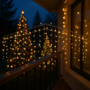 Guirlandes lumineuses LED en forme de rideau de glaçons, 2700K, blanc chaud doux, IP65, pour intérieur et extérieur, décorations de Noël, de mariage et de fête - Product Image 2