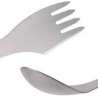 Camping Spork en titane 3 en 1, ensemble de couverts de pique-nique, Spork ultraléger, cuillère-fourchette en titane pur pour le camping en plein air