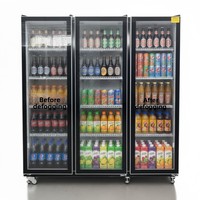Réfrigérateur de présentation de boissons à double porte à froid direct, usage commercial, étagères réglables, vente directe usine, pour l'exportation