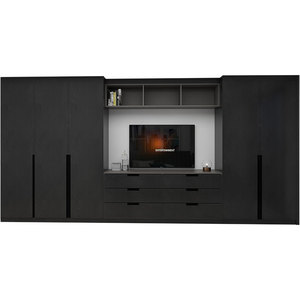 Ultimi Armadi di Lusso con Ante a Battente, Design Modulare, Mobile Contenitore, Mobile <span class=keywords><strong>TV</strong></span> Moderno in Legno con Ante Scorrevoli e <span class=keywords><strong>TV</strong></span> Integrata - Product Image 1
