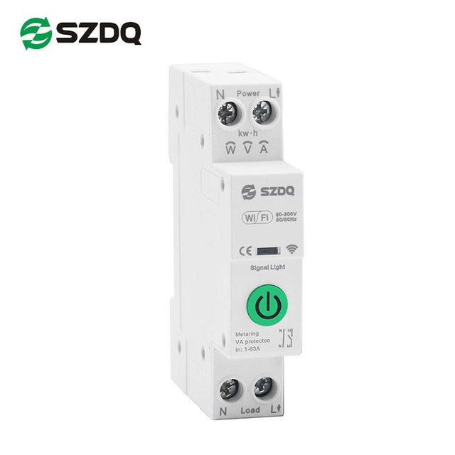63A TUYA WiFi Smart Mini MCB Circuit Breaker Industrial Household Power Metering Wireless Remote Control Switch Voltage Current