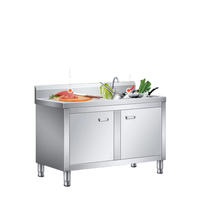 Cuvette commerciale adaptée aux besoins du client d'acier inoxydable banc libre de travail en bois de carburant électrique simple double cuvette hôtel Restaurant