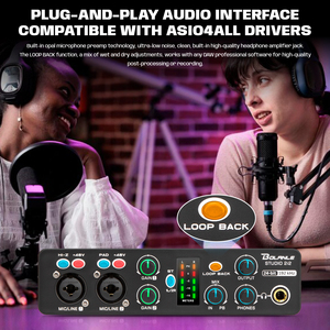 Bolanle Studio2i2 Bên Ngoài USB <span class=keywords><strong>PC</strong></span> Chuyên Nghiệp Giao Diện Âm Thanh <span class=keywords><strong>Card</strong></span> Âm Thanh, được Xây Dựng-Trong Opal Microphone Preamplifier Chức Năng Âm Thanh Stereo - Product Image 2