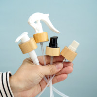Botol Kosmetik Ramah Lingkungan dari Bambu Kosong dan Plastik PET Amber 120ml - 500ml Botol Semprot Bambu