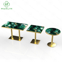 Tables de salle à manger de restaurant haut de gamme de style moderne HUALIN, en pierre frittée ou en verre, personnalisables avec des motifs
