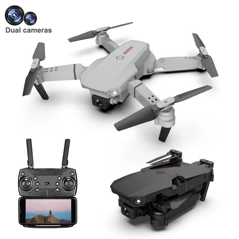 Wifi Fpv Drone With Dual 4k Hd Camera And Wide-angle Live Video Drone Mini E88