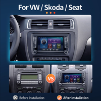 GRANDNAVI 2din 7 pouces Lecteur vidéo de voiture Android CarPlay sans fil Android Auto RDS Navigation GPS WIFI BT Appel pour voiture Volkswagen