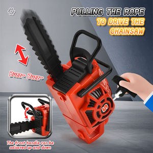 Mini tronçonneuse en plastique, jouet anti-stress porte-clés avec mousqueton, outil à cordon de tirage, action de chaîne rotative, gadget de construction fantaisie - Product Image 3