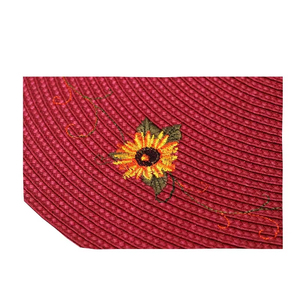 Christmas Sunflower Classic Eco-Friendly PP <b>Plastic</b> Round Woven 4-Piece Placemat Set for <b>Table</b> Decor EM45 Round Placemat EM45 - Product Image 4