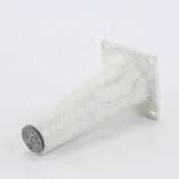 Pieds de meubles en plastique de remplacement, 150 mm, coniques, imitation bois, avec plaque de montage pour canapé, chaise, lit