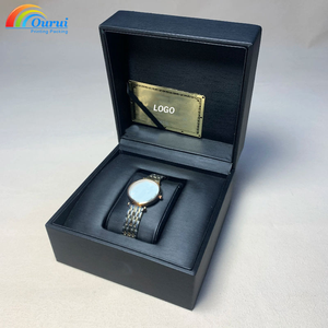 Factory Direct Luxury Black PU leather <b>watch</b> box Custom logo <b>watch</b> <b>case</b> Men and women gift packaging Single <b>watch</b> <b>case</b> - Product Image 4