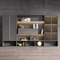 WJG-267X Meuble de Rangement de Bureau de Direction en Bois Luxe Léger, Bibliothèque, Armoire de Rangement pour Bureau de Manager, Design Moderne et Simple