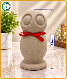 Figura de Búho de Mármol Blanco Natural CCI de 6 Pulgadas con Acabado Mate, Escultura Decorativa de Aves para Decoración del Hogar, Oficina, Hotel, Mesa - Product Image 2