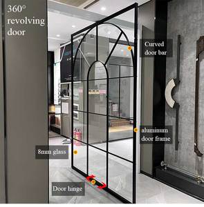 HDsafe Pháp Phong Cách Nhôm Trục Bản Lề Cửa Nhà Hàng Lối Vào Cửa Nhập Tự Động Xoay Cửa Kính Nội Thất Phân Vùng - Product Image 2
