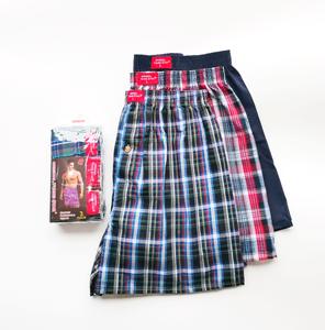 Comodi pantaloncini da <span class=keywords><strong>uomo</strong></span> larghi in tessuto misto cotone a quadri in tinta unita <span class=keywords><strong>Boxer</strong></span> <span class=keywords><strong>con</strong></span> bottone Fly 3 pezzi - Product Image 4