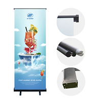 Support de bannière déroulante rétractable Black Diamond, support publicitaire portable pour la promotion des entreprises