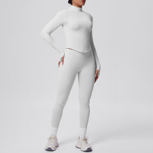 Conjunto Deportivo para Mujer, Tallas Grandes, Chaqueta Impermeable Ligera y Suave de Alta Calidad para Gimnasio, Entrenamiento y Yoga, con Leggings - Product Image 4