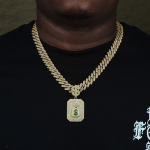 Lujo 925 plata esterlina VVS Moissanite diamante Iced Ouut dinero bolsa signo cuadrado perro etiqueta colgante con cierre de dólar - Product Image 5