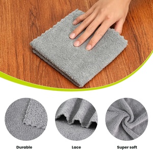 <span class=keywords><strong>Serviette</strong></span> en microfibre réutilisable, lavable, sans peluches, ultra douce, absorbante et à séchage rapide pour le nettoyage des voitures, des cuisines, des fenêtres et des vitres - Product Image 2